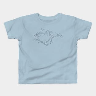 retro water heart shaped design Kids T-Shirt